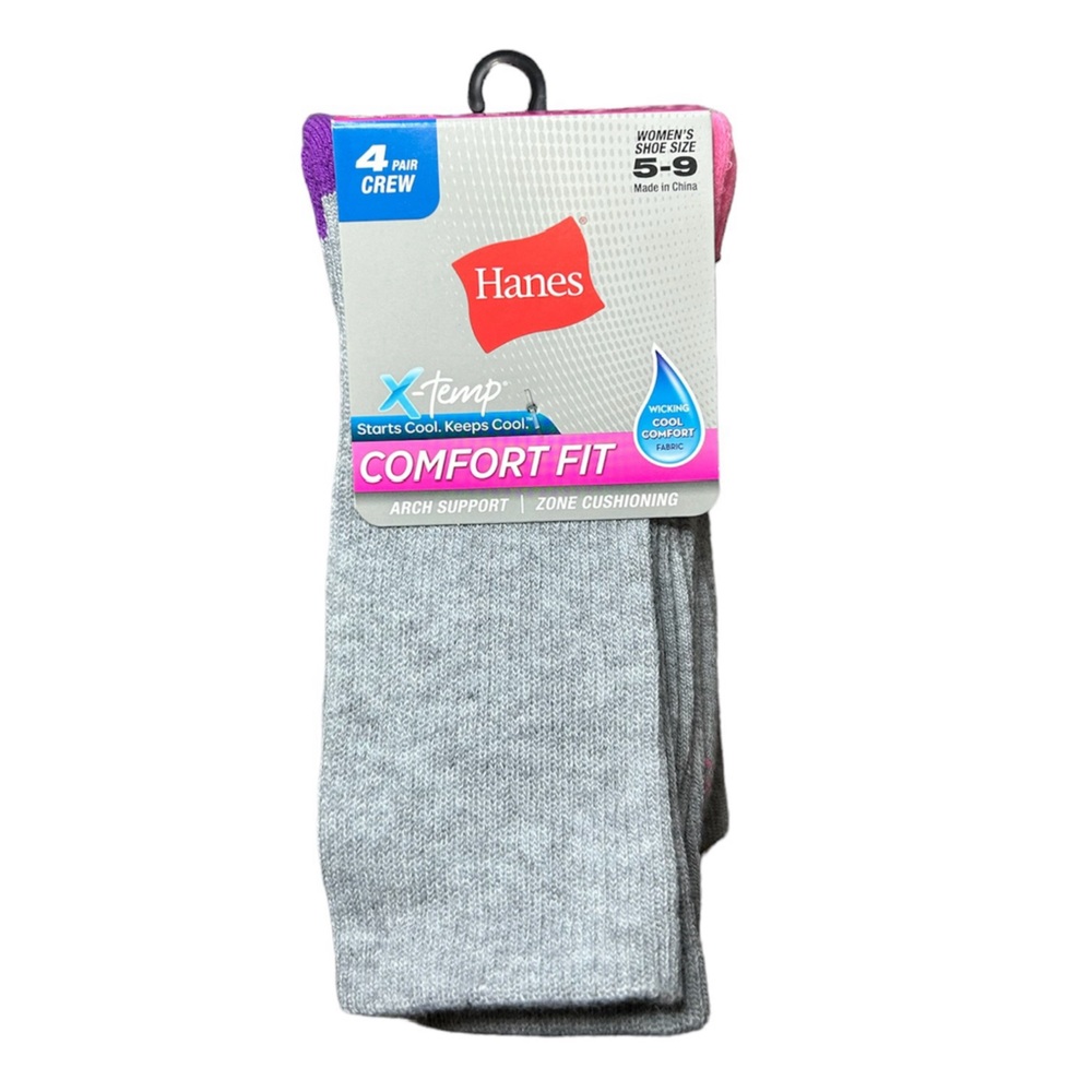 Hanes / Comfort Fit 4 Pair Crew Socks
